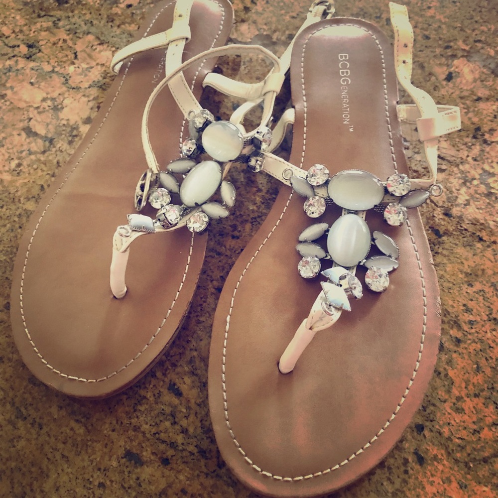 BCBG sandals white